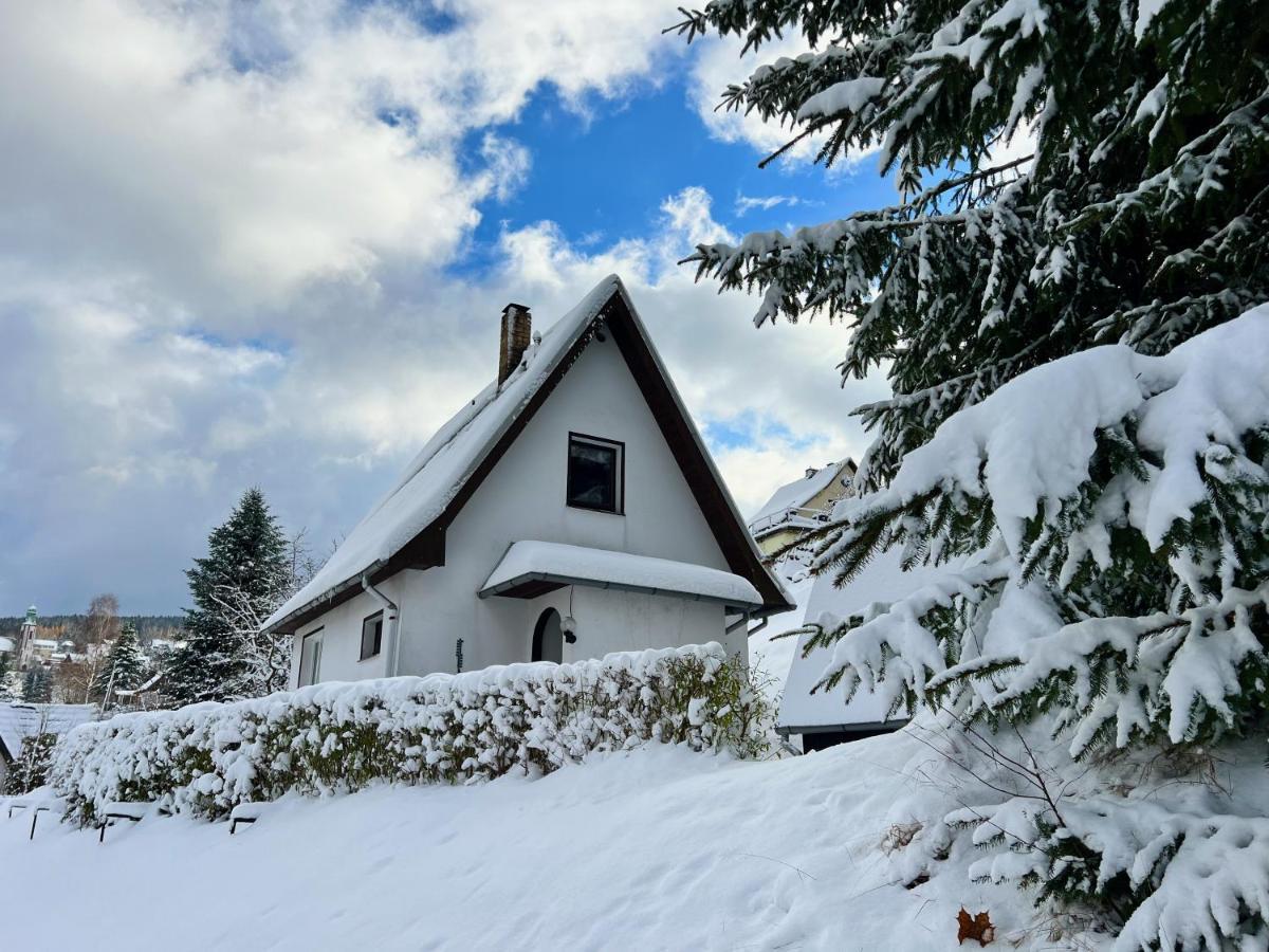 Urige Berghuette Mit Kamin Und Sauna Im Erzgebirge Nahe Schwarzwassertal Pobershau Exteriör bild