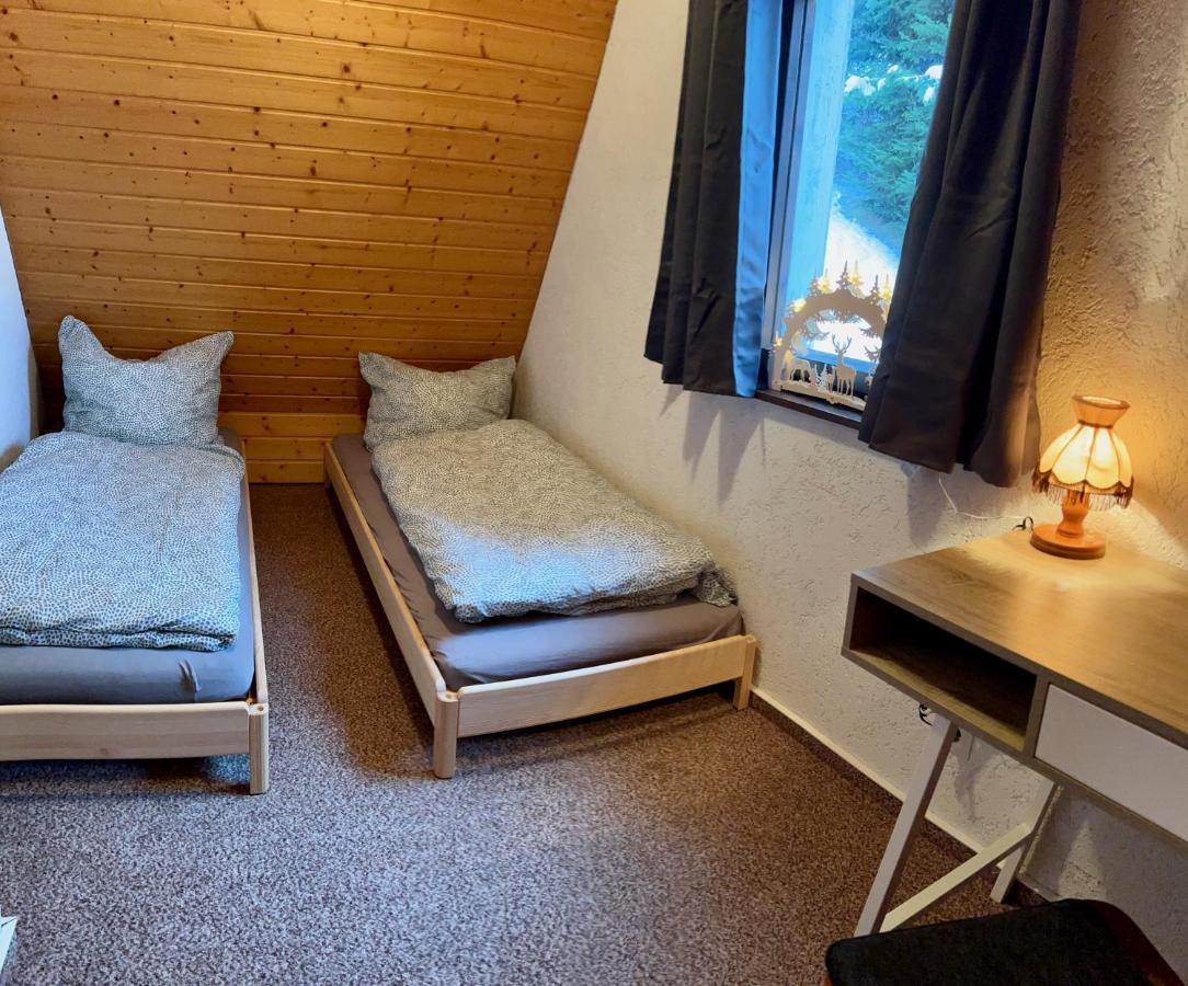 Urige Berghuette Mit Kamin Und Sauna Im Erzgebirge Nahe Schwarzwassertal Pobershau Exteriör bild